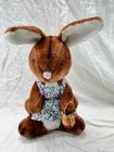 Bunny Rabbit Plush  1975 Dakin Brown Apron Stuffed Animal Vintage Basket Easter
