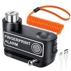 Motorcycle Disc Brake Lock With Alarm  Fingerprint Anti-theft  Rechargeable 7mm