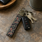 Camo Keychain Strap  Old School Dark Green Duck Camouflage  Handmade Cotton 5 5 