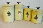 Vintage West Bend Canister Set 4pc Mid Century Modern Harvest Gold Made In Usa