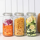 78oz Glass Food Storage Jars With Airtight Clamp Lids  3 Pack Wide Mouth Large K