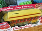 New Old Stock 1994 Nib Ertl Campbell   s Soup Metal 1 43 Scale Trolley Car Bank