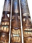Set Of 3 40    Tiki Mask Hawaiian Wall Art Island Home Decor Bar Tropical Masks