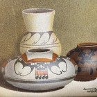 Vintage Myung Mario Jung Pueblo Acoma Native Pottery American Sand Painting