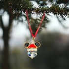 Rare Art Of Disney Swarovski Crystal Christmas Ornament Mickey Red Santa Hat