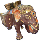 Vintage Japanese Satsuma  Elephant Smoke Stand Match Holder Ashtray Tobacciana