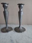 Pr  B m 8  Tall Pewter Candlesticks 