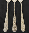 S  Kirk   Son Repousse Set Of Three Sterling 7 1 2  Iced Tea Spoons