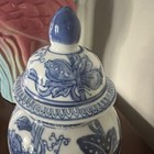 Vintage Chinese Blue And White Porcelain Jar Ginger Jar Urn Chinoiserie Style