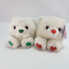 Swibco Puffkins Mini Plush Lot 4  Clover Hearts Bears Valentines St Patrick s