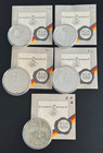 5x Silver Coins Frg Set 43g Fine Silver 10   5 Mark 625 Silver Coin Lot Mdm Bu