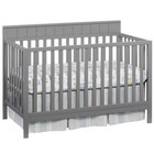 4 In 1 Wooden Convertible Baby Toddler Infant Bed Cradle Nursery Furniture Gray