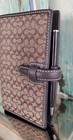 Vintage Coach Monogram Canvas Leather Pocket Agenda W pen