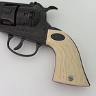 Vintage 1950 s Leslie Henry Halco  Toy Cap Gun Die Cast Pistol White Handle