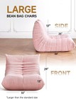Large Bean Bag Chairs Adults Memory Foam Lounge Chair Soft Corduroy Big Bean Bag