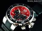 New Invicta Men s 52mm Pro Diver Ocean Voyage Chronograph Red Dial 300m Ss Watch