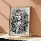 Labyrinth Jareth Drawing Print Portrait Sketch 8  X 10  David Bowie