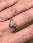 Vintage 585 14 Karat Yellow Gold Diamond Ring Size 8 - 8 25   3 4 Grams