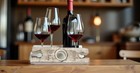 Handmade Antique Wood Wine Bottle   Glass Holder     Rustic Countertop Stand Fo   