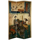 6 Ft  Tall Double Sided Japanese Figures Room Divider