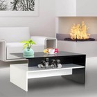 Homcom Coffee Tables 2-tier Modern Rectangular W  Open Shelves Black   White
