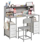 Kids Desk And Chair Set With Hutch 4 Fabric Drawers 47 2  Bedroom playroom