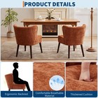 Mid-century Modern Armless Accent Chair Soft Fabric Upholstered Wood Ergonomic