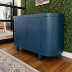 47  Vintage Blue Sideboard Buffet Cabinet 4-door Credenza Storage Console Table