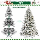 6ft Led-lit Christmas Tree With 594 Mixed Branch Tips W  Base Holiday Decorating