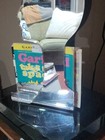 Vintage 80s Postmodern Mirrored Silhouette Vynal  Book Rack - Large Acrylic Face