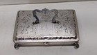 Antique Large Solid Silver Trinket Jewelry Box Victorian Engraved Antique 191g
