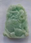 Chinese Green Carved Jade-boy Riding Fish 2 1 4 X 1 3 4   Ornate Well Preserved