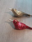 1950 s Mercury Glass Bird Ornament Pair