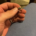 10k White Gold Emerald Round   Engagement Ring With Accents Size 8 5 5 G