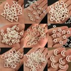 Hollow Pearl Acrylic Bead Resin Flatback Scrapbook Beads Jewelry Making 100pcs