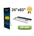 X Banner Stand Tripod Trade Show Display 24 x63 