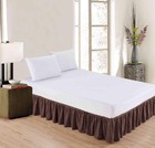 Luxury Wrap Around Microfiber Gathered Ruffled Dust Ruffle Bed Skirt Bedding