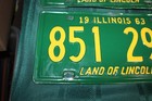 Beautiful Metal Pair  Illinois License Plates  1963 851 292