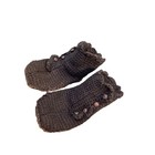 Antique Childs Black Fabric Booties Shoes Victorian Doll French German Bisque 