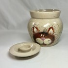 Rare Vintage Yesteryears Marshall Texas Pottery Crazy Cat Canister Crock