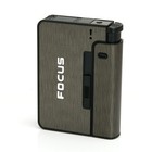 Focus Automatic Cigarette Case Box Lighter Case Holder Black