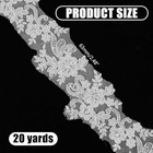  2 Yards White Luxury Beaded Embroidery Flower Lace Appliques  2-1 2 