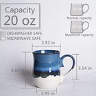 Bosmarlin Large Ceramic Coffee Mug  20 Oz  Big Tea Cup For 20 Deep Blue