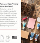 Speedball Deluxe Block Printing Kit - Includes Inks  Brayer  Bench Hook  Lino Ha