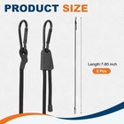 Heavy Duty Bungee Cord   7-80 Inch  Black  6pcs   Elastic Tie Down