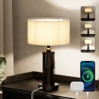 Led 3-way Dimmable Touch Control Table Lamp Bronze Desk Light Usb Charge Ports