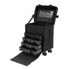 Makeup Train Case Professional Rolling Cosmetic Case With Drawers Travel Trolley