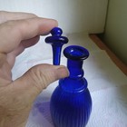 1830s Pontiled 3 Mold Blown Ribbed Toilet Water Bottle Boston   Sandwich Glass