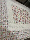 Vtg Handmade Quilt 74x86    Reversible Floral Cottagecore Aged Frayed Garden