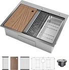 Kitchen Sink 25x22x9  Drop-in Stainless Steel Single Bowl Top Mount Workstation